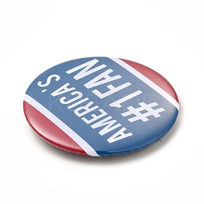 Independence Day Flat Round Tinplate Badge Pins JEWB-G021-01C-1