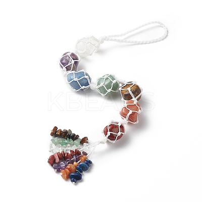 7 Chakra Gemstone Hanging Decorations HJEW-JM00805-04-1