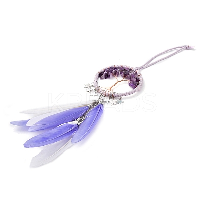 Woven Net/Web with Feather Hanging Ornaments PW-WG2EEA4-07-1