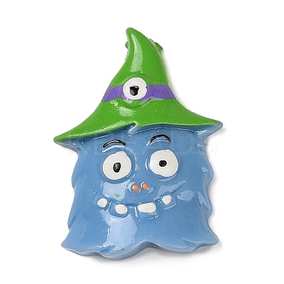 Ghost with Witch Hat Halloween Opaque Resin Decoden Cabochons RESI-R446-02N-1