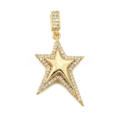 Brass Micro Pave Cubic Zirconia Pendants KK-K401-04A-G-1
