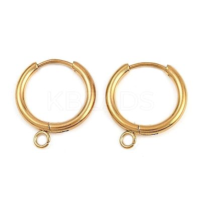304 Stainless Steel Hoop Earring Findings X-STAS-B095-01G-1