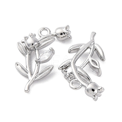 Brass Rhinestone Pendants KK-E793-15P-1