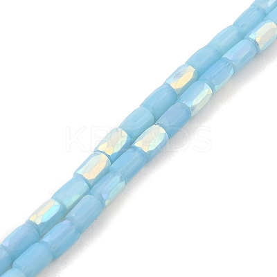 Frosted Imitation Jade Glass Beads Strands GLAA-P058-07A-06-1