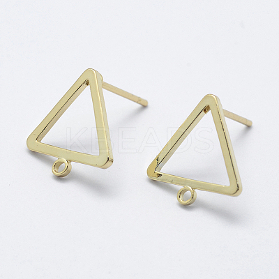 Brass Stud Earring Findings KK-F728-29G-NF-1