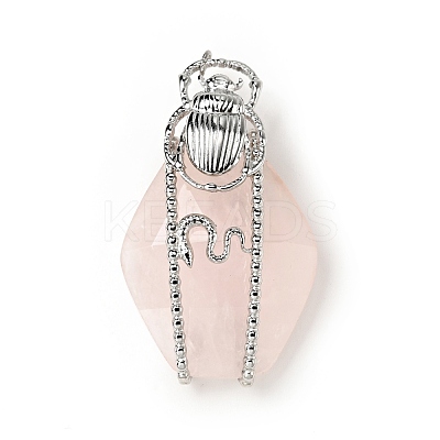 Natural Rose Quartz Pendants G-C246-06P-1