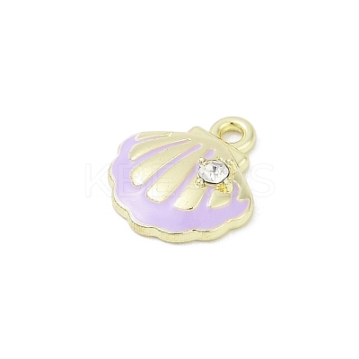 Rack Plating Alloy Enamel and Rhinestone Pendants PALLOY-R151-40G-04-1