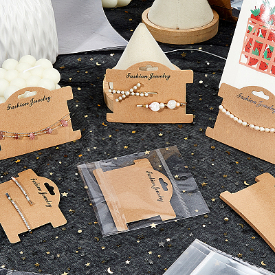 100Pcs Paper Bracelet Display Cards CDIS-WH0027-11B-02-1