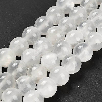 Natural White Jade Beads Strands G-B128-A02-04-1