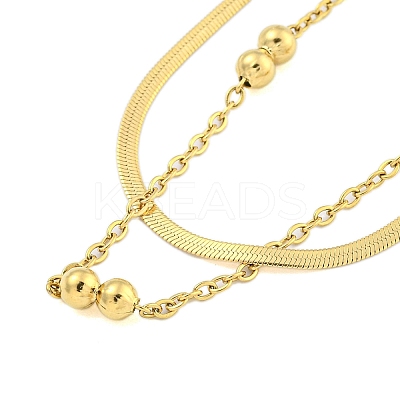 Ion Plating(IP) 304 Stainless Steel Multi Layered Necklaces NJEW-S426-06G-1