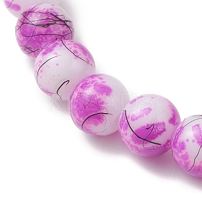 Drawbench & Baking Paint Glass & Synthetic Turquoise Beadeed Stretch Bracelets for Women BJEW-JB13235-1