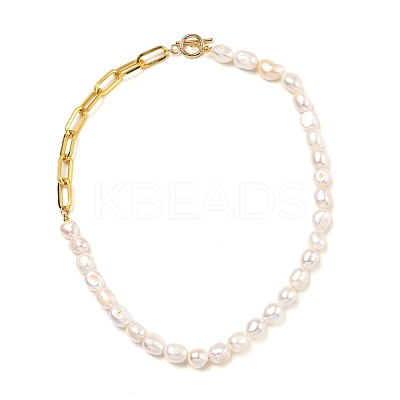 Natural Baroque Pearl Keshi Pearl Beaded Necklaces NJEW-JN02905-1