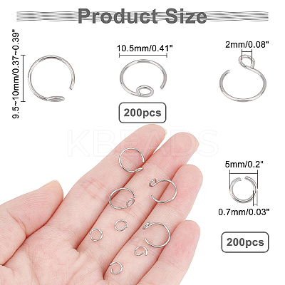 200Pcs 316 Surgical Stainless Steel Earring Hooks DIY-DC0001-49-1