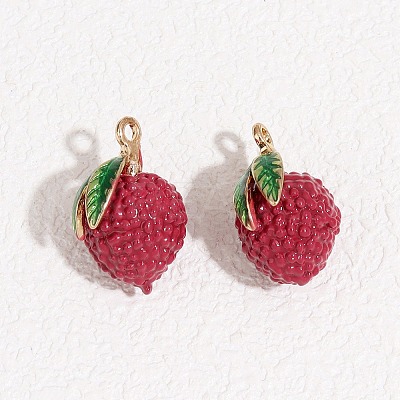 Fruit Alloy Enamel Pendants ENAM-P264-02H-G-1