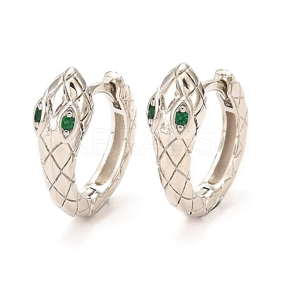 Brass Micro Pave Cubic Zirconia Hoop Earrings EJEW-F273-07P-1