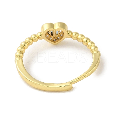 Rack Plating Brass Micro Pave Cubic Zirconia Adjustable Rings RJEW-H228-02G-01-1