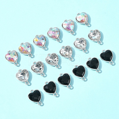 18Pcs 3 Colors Alloy Glass Links/Connectors GLAA-FS0001-95-1