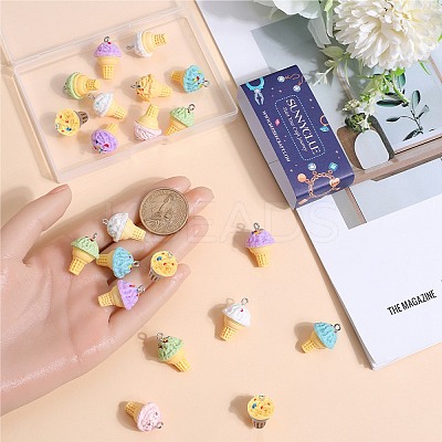24Pcs 6 Colors Opaque Resin Imitation Food Pendants RESI-SC0002-85-1