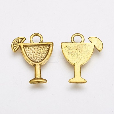 Tibetan Style Tropical drink Alloy Pendants TIBEB-A14275-AG-FF-1