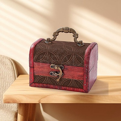CutHollow 1Pc Vintage Wooden Jewelry Box AJEW-CL0001-12A-1