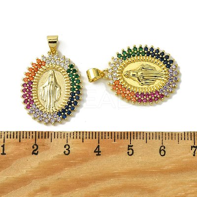 Brass Micro Pave Colorful Cubic Zirconia Pendants KK-H472-51A-G-1