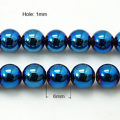 Non-Magnetic Synthetic Hematite Beads Strands G-C019-6mm-1