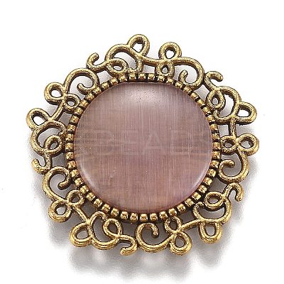 Hollow Retro Plastic Imitation Cat Eye Cabochons LS-KK-Z004-01B-AG-1