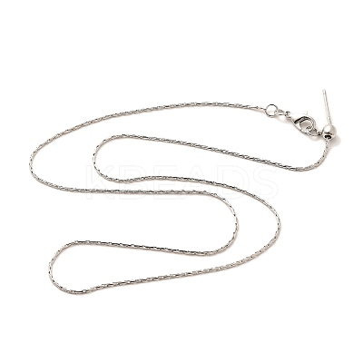 1mm Rack Plating Brass Boston Link Chain Adjustable Slider Necklaces for Women Men MAK-L044-37P-1