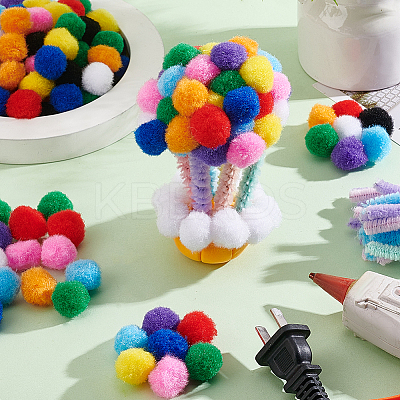500Pcs 10 Colors DIY Doll Craft Pom Pom Yarn Pom Pom Balls AJEW-PH0011-75-1