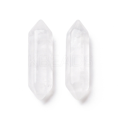 Natural Quartz Crystal Double Terminal Pointed Pendants G-C007-02B-14-1