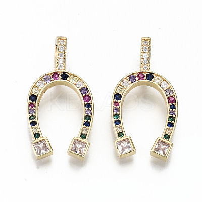 Brass Micro Pave Colorful Cubic Zirconia Pendants ZIRC-S067-216-NF-1