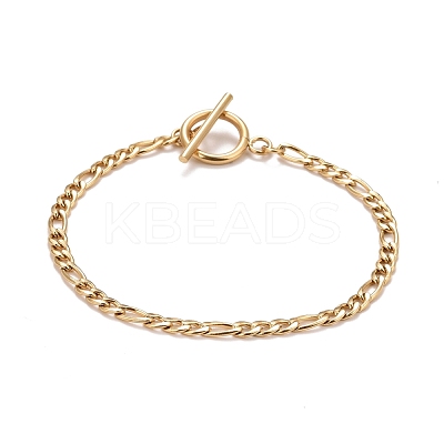 Ion Plating(IP) 304 Stainless Steel Chain Bracelets for Women or Men BJEW-A039-03G-1