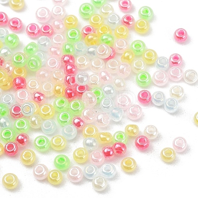 4800Pcs 6 Colors 12/0 Imitation Jade Glass Seed Beads SEED-YW0001-30-1