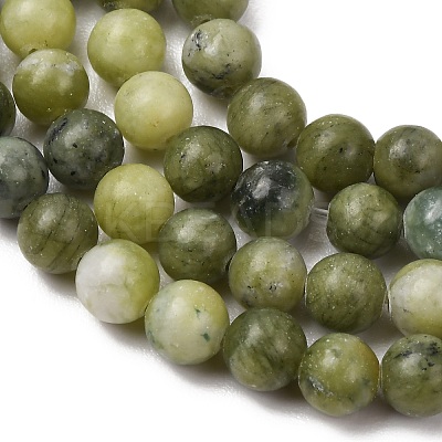 Natural Chinese Jade Beads Strands G-F363-6mm-1