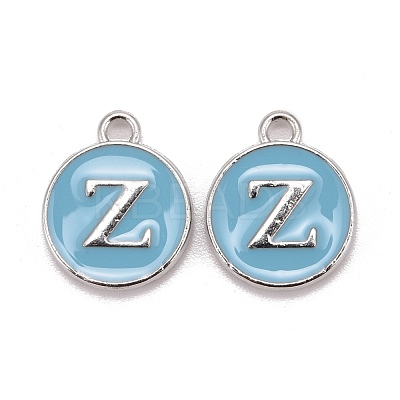 Platinum Plated Alloy Enamel Charms X-ENAM-S118-04Z-P-1