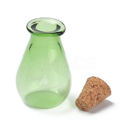 Glass Cork Bottles Ornament LS-AJEW-O032-02C-1