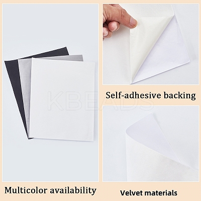 Rectangle Self Adhesive Velvet Patches AJEW-WH20011-11B-1