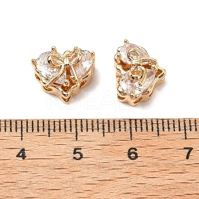 Brass Micro Pave Cubic Zirconia Beads KK-A259-20G-01-1