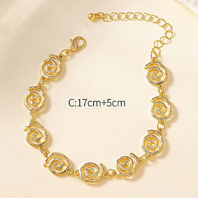 Alloy Spiral Design Link Chain Bracelets for Women FS-WGCCF34-01-1