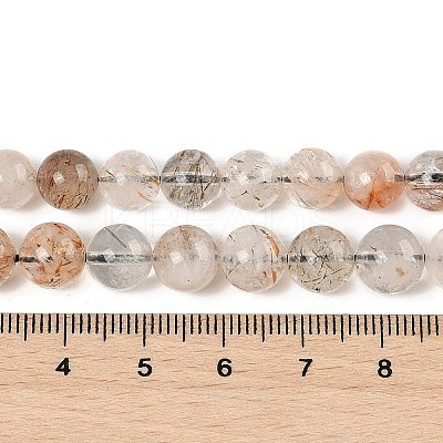 Natural Black Gold Rutilated Quartz Beads Strands G-H093-B02-8MM-1