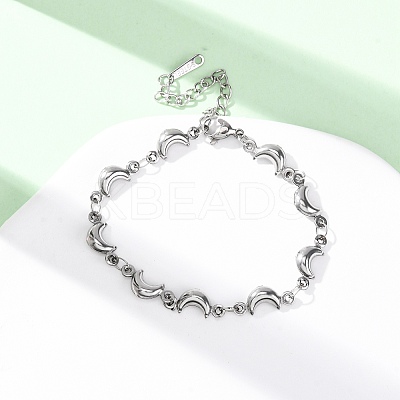 304 Stainless Steel Link Bracelets for Women BJEW-L706-02P-1