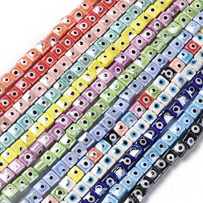 Handmade Porcelain Ceramic Beads Strands LAMP-B021-06-1