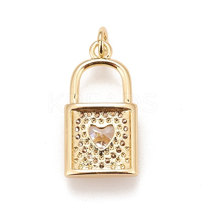 Brass Micro Pave Cubic Zirconia Pendants KK-A161-30G-A-1