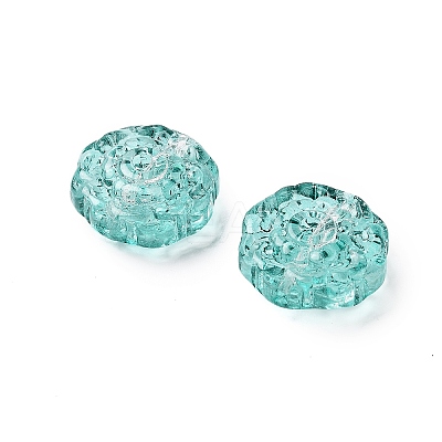Spray Painted Transparent Glass Beads GLAA-D038-01H-1