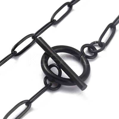 304 Stainless Steel Paperclip Chain Bracelets BJEW-O186-02EB-1