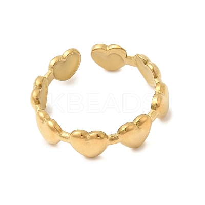 304 Stainless Steel Cuff Open Rings for Women RJEW-P182-05G-1