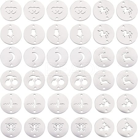 36Pcs 9 Style 304 Stainless Steel Links Connectors STAS-UN0027-50-1