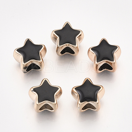 UV Plating Acrylic European Beads OACR-T005-91KC-01-1