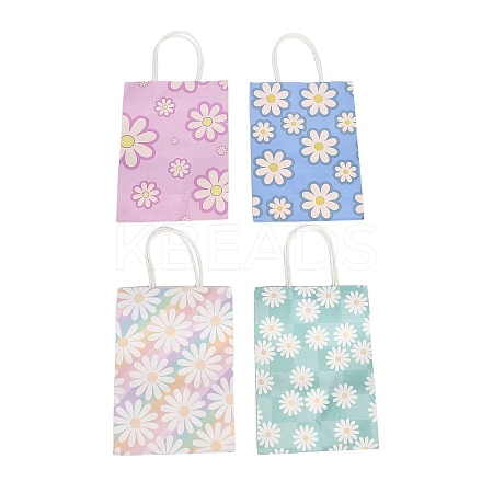 4 Styles Flower Print Paper Gift Bags with Handles TH-CBA170C-03-1
