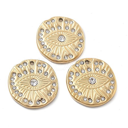 304 Stainless Steel Rhinestone Pendants STAS-Z121-52G-1